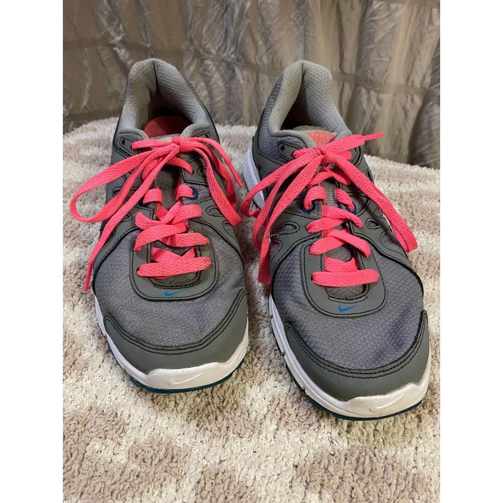 Nike Women's Running Shoes Gray Pink Blue Laces Athletic Sneakers US 7.5